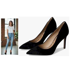Sam Edelman Women's Hazel Black Suede Pointed Toe Pumps Size 10 Wide New